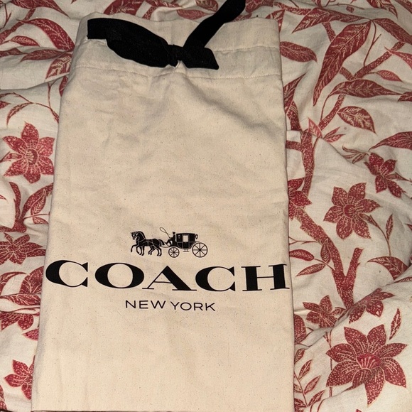 Coach Handbags - Coach Cream Dust Bag with Black Logo